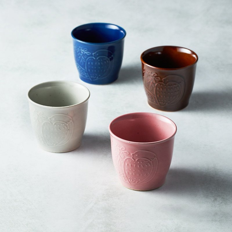 Shimao Bozo Sasaki - Mori's Song Pottery Cup - (4 pieces) - แก้ว - ดินเผา หลากหลายสี