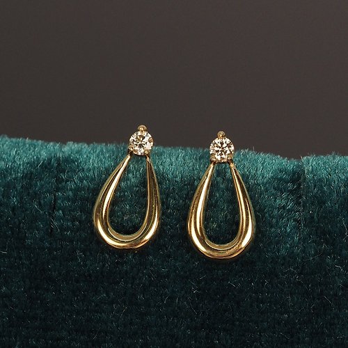 IRIZA Jewellery 18K金鑽石吊式耳環 18K Gold The Diamond Drop Earrings