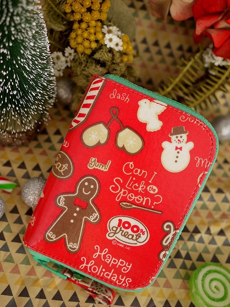 【Christmas】. Christmas. Waterproof short clip/wallet/wallet/coin purse - กระเป๋าสตางค์ - วัสดุกันนำ้ สีแดง
