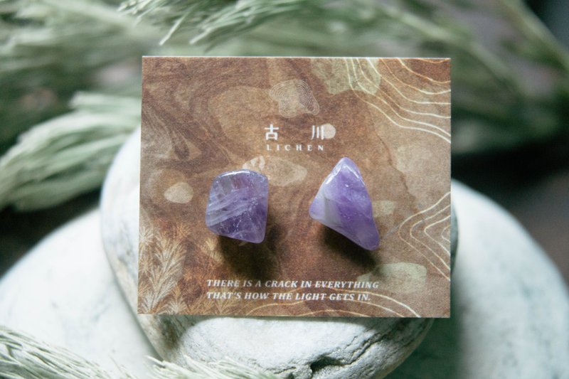 CRACK | 礦物系耳環 |  EARRINGS - 耳環/耳夾/耳骨夾 - 玉石 紫色