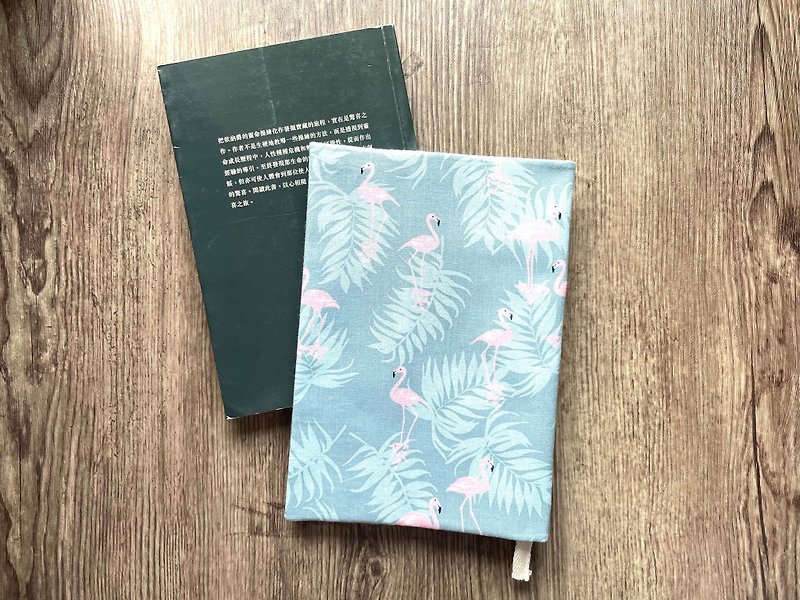Book Cover  Flamingo  Animal - Book Covers - Cotton & Hemp Blue