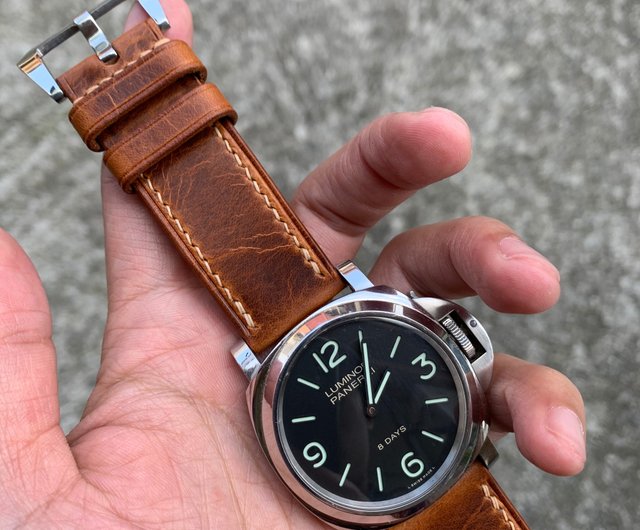 Side stitched Panerai leather strap, Panerai strap, custom cowhide strap,  handmade strap - Shop Shao Leather Watchbands - Pinkoi