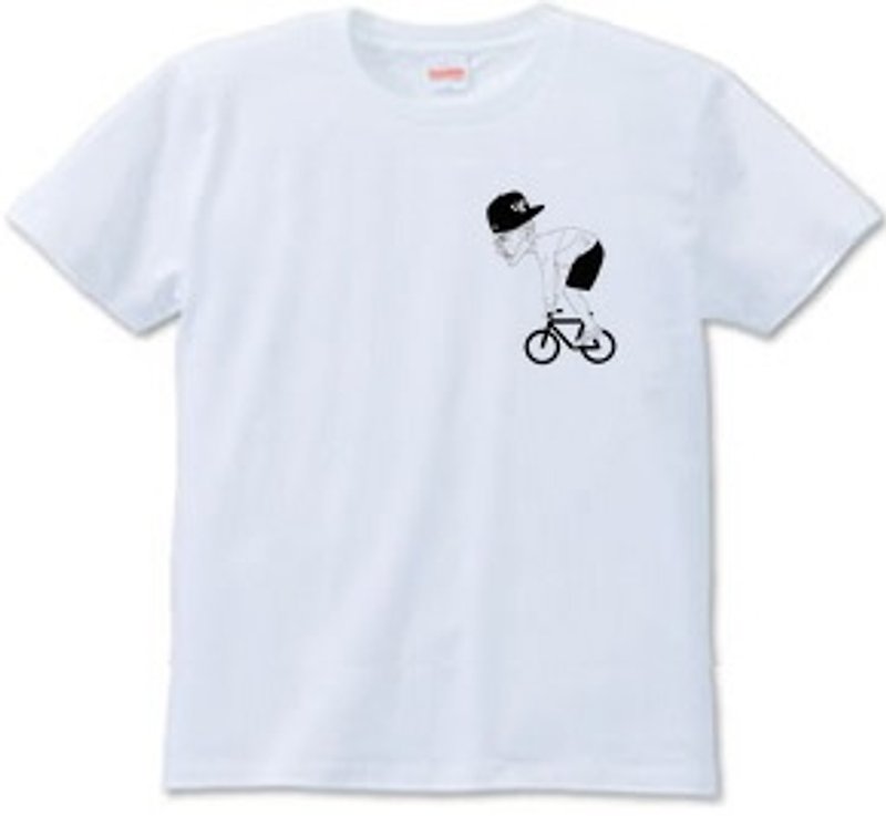 beard bicycle one (6.2oz) - เสื้อยืดผู้ชาย - วัสดุอื่นๆ ขาว
