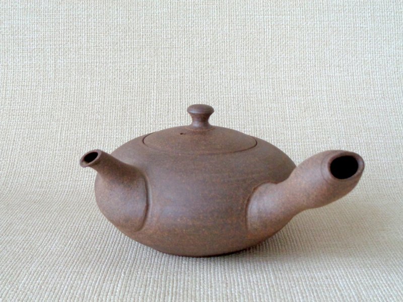 焼き締め平急須c - 茶壺/茶杯/茶具 - 陶 咖啡色