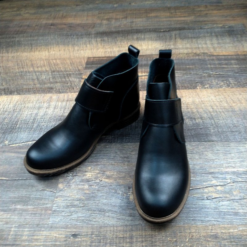 Leather Boots - Black - รองเท้าบูทสั้นผู้หญิง - หนังแท้ สีดำ