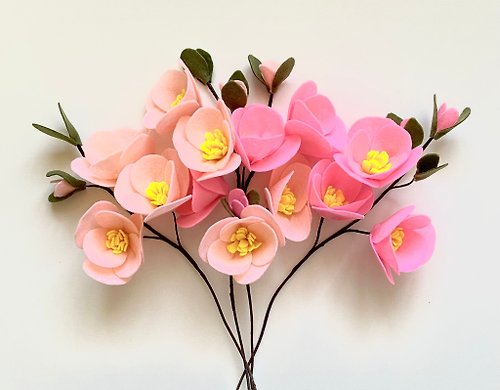 ShopviArt Cherry blossom branch, bouquet for home, gift for mom, felt flowers