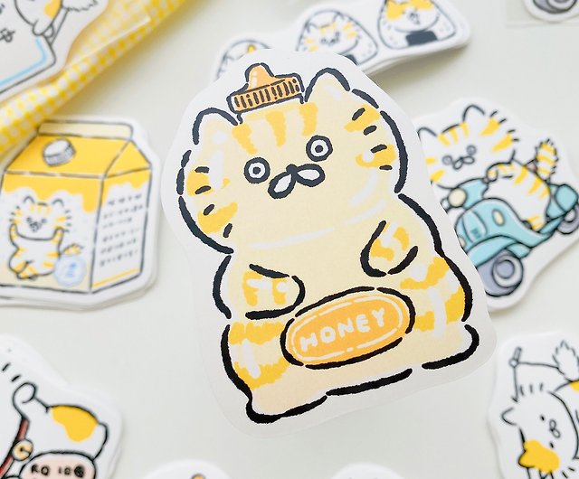 Waterproof stickers/3 small cats single large stickers - cats honey - Shop  3-little-cat Stickers - Pinkoi