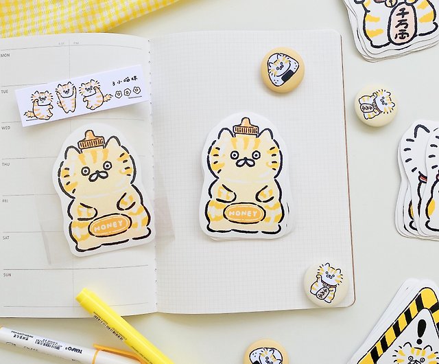 Waterproof stickers/3 small cats single large stickers - cats resting -  Shop 3-little-cat Stickers - Pinkoi