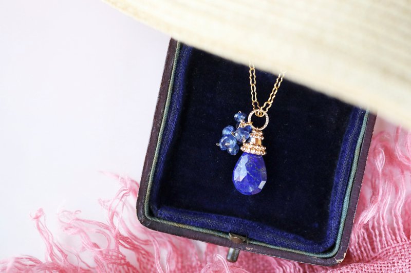 Necklace Estate Lapis Lazuli - สร้อยคอ - เครื่องประดับพลอย สีน้ำเงิน