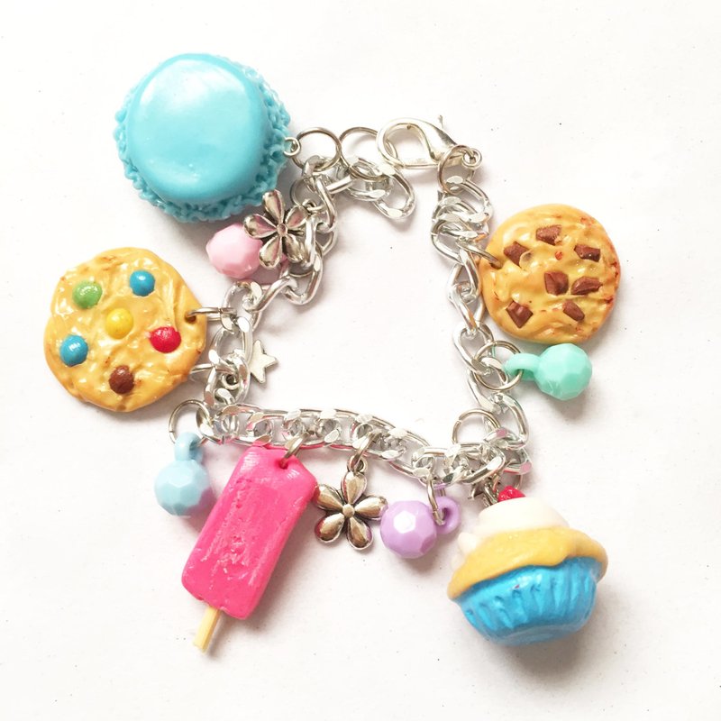 sweet cake bracelet - 手鍊/手環 - 黏土 粉紅色