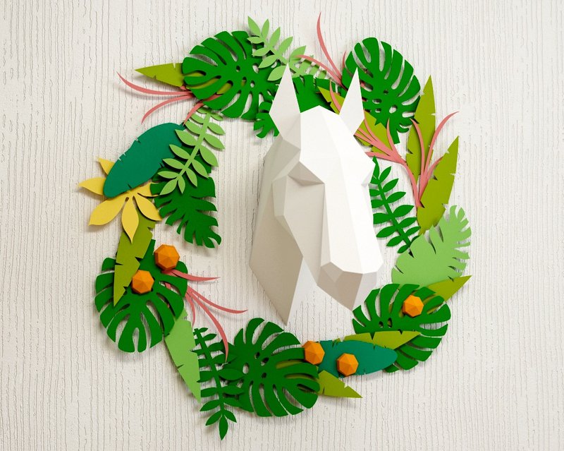 ペーパークラフト用の背景植物 3D彫刻、紙の植物、デジタルテンプレート - ハンドメイド講座・関連電子書籍 - その他の素材 