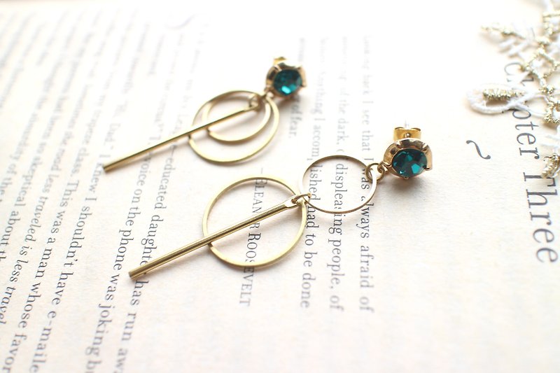 Brass handmade earrings - ต่างหู - ทองแดงทองเหลือง หลากหลายสี