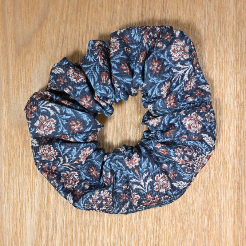 藍色 維多利亞風 大腸髮圈 - 髮箍/髮帶 - 棉．麻 