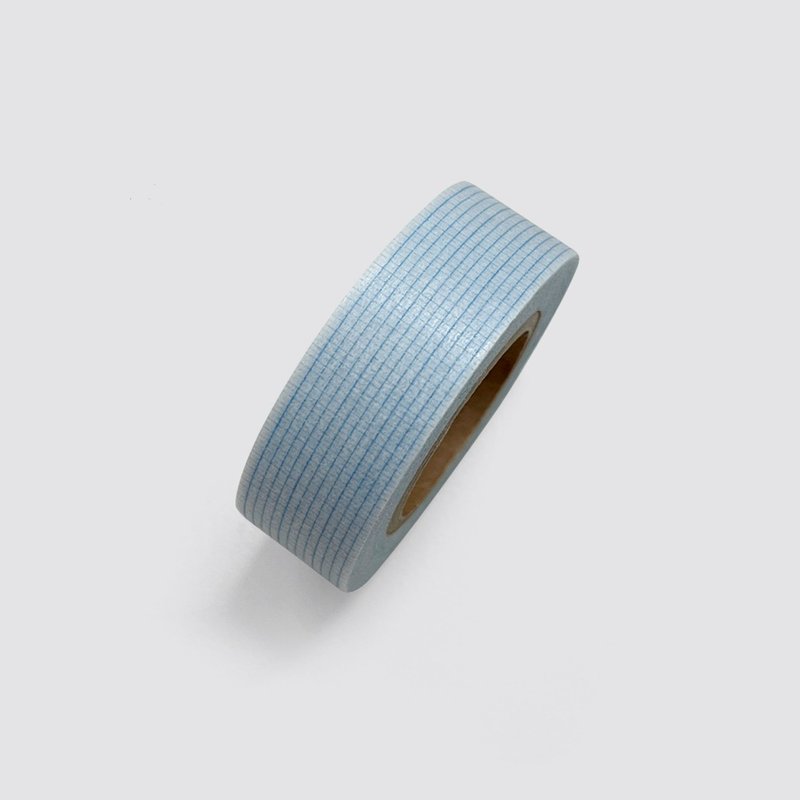 Blue basic check | Masking Tape - 紙膠帶/和紙/PET - 紙 藍色