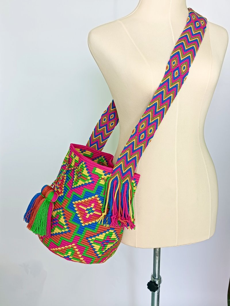 Cat mochila bag,Crossbody bag for women,Handcraft bag,Crochet bag ,Cr - 側背包/斜背包 - 棉．麻 