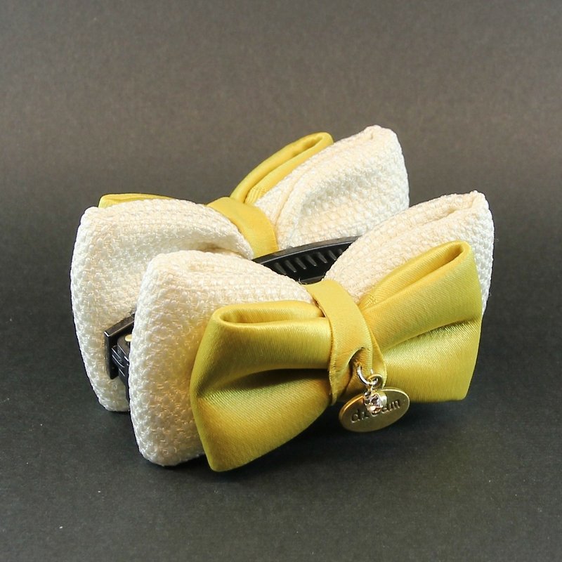 【Hair accessories】Special banana clip rhinestone dream - เครื่องประดับผม - ผ้าไหม สีเหลือง