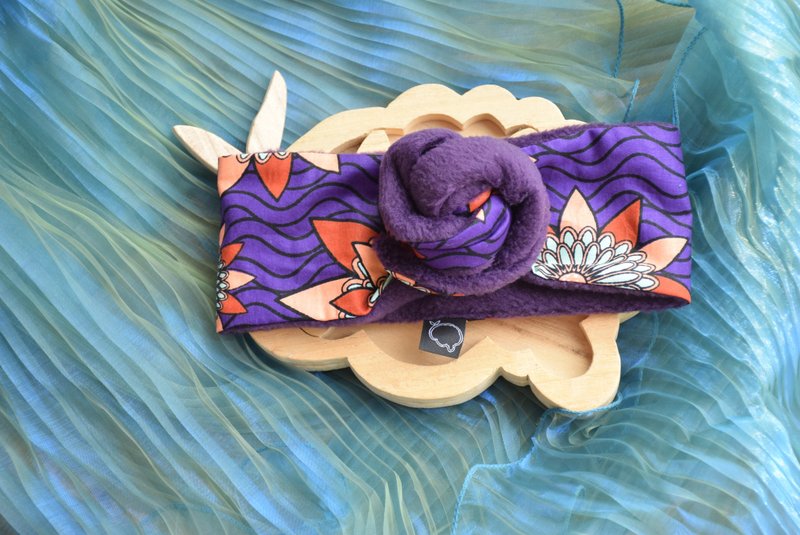 Tangermünde •• Reversible headband w/ fleece (Purple) - Headbands - Cotton & Hemp Multicolor