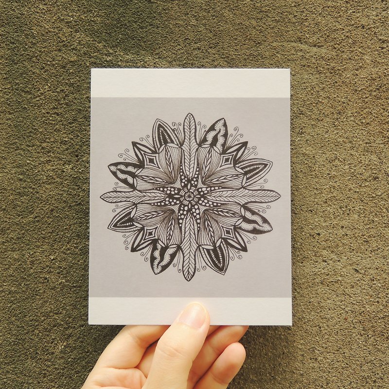Hand-painted Mandala Postcard / Part Three - การ์ด/โปสการ์ด - กระดาษ สีดำ