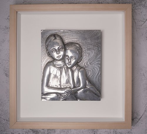 移動的金工教室-輕鬆學錫雕 錫雕 姊妹 畫框