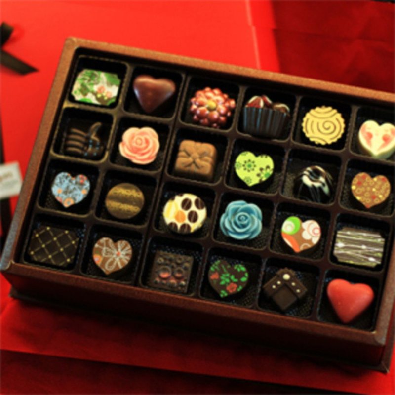 カラフルなチョコレートギフトボックス - 手作りのファンシー充填チョコレート24パック - チョコレート - その他の素材 ブラウン