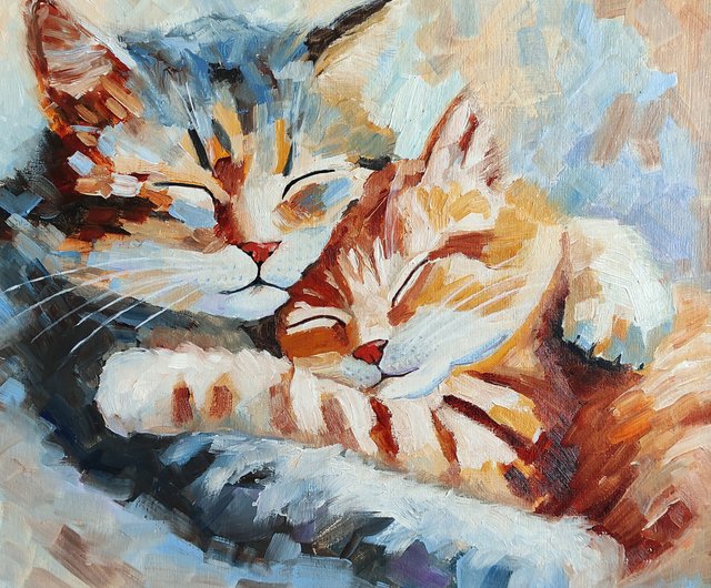 ねこの油絵 （白猫の絵 完成 | M/F ART STUDIO ART WORKS）