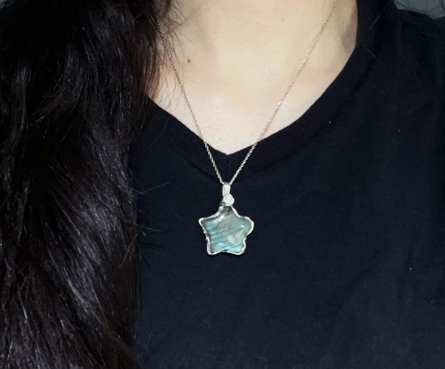 A beautiful handmade feldspar hotsell and sterling silver pendant necklace!!