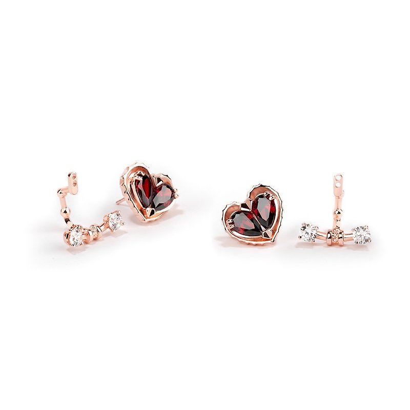 Dallar Jewelry - Love Song No.2 Stud Earrings - 耳環/耳夾 - 貴金屬 紅色