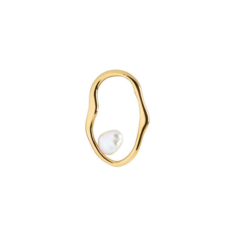MARIA BLACK Nugget Freshwater Pearl Earrings - ต่างหู - เงินแท้ สีทอง