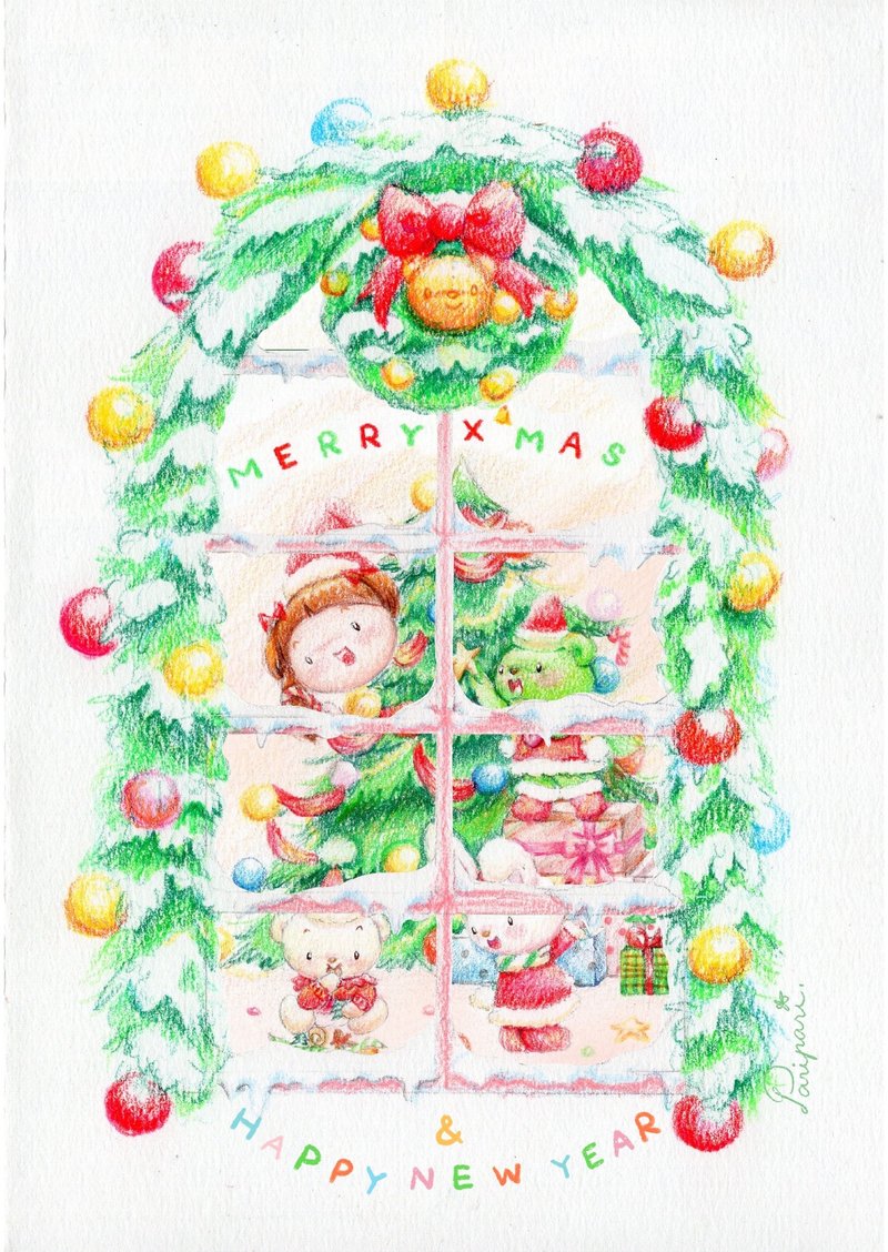 It's Christmas Time | X'MAS POSTCARD - 卡片/明信片 - 紙 多色