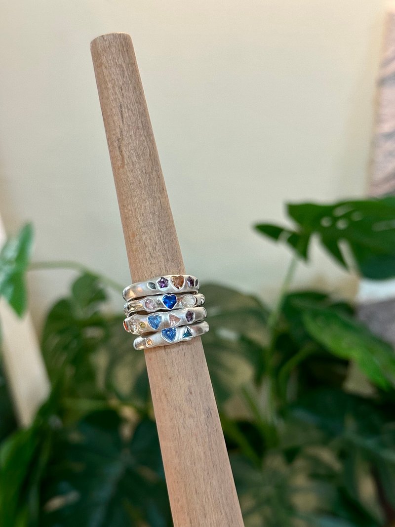 台南 純銀寶石戒指 銀黏土課程 手作戒指 - 金工/飾品 - 純銀 