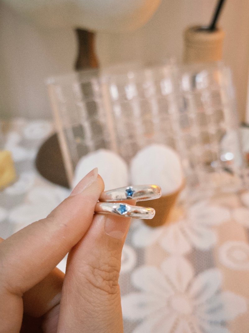 Tainan sterling silver Gemstone ring Silver clay course handmade ring - งานโลหะ/เครื่องประดับ - เงินแท้ 