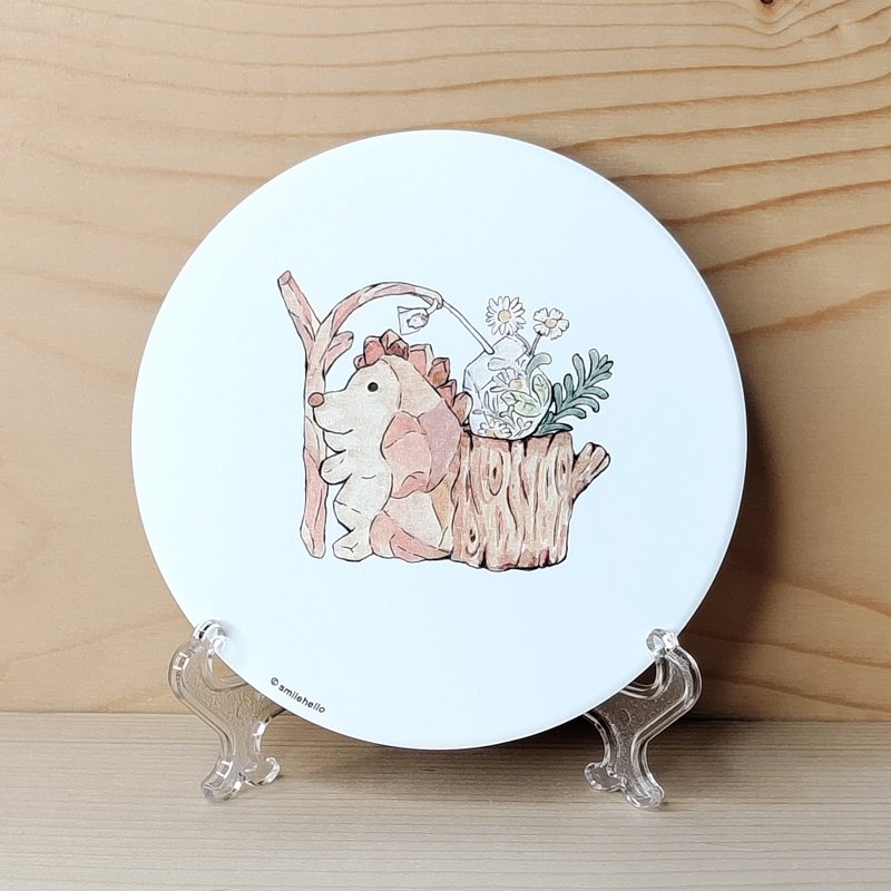 Coasters/absorbent coasters/ceramic absorbent coasters hedgehog tea - ที่รองแก้ว - วัสดุอื่นๆ หลากหลายสี