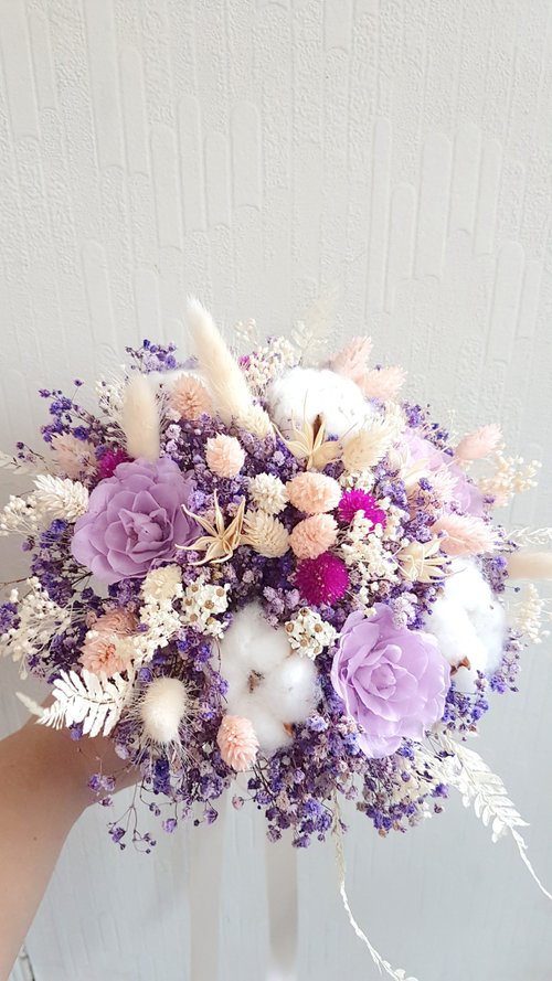 Haizang Design|Purple Star Shimmer. Romantic purple dry flower without  flower bouquet