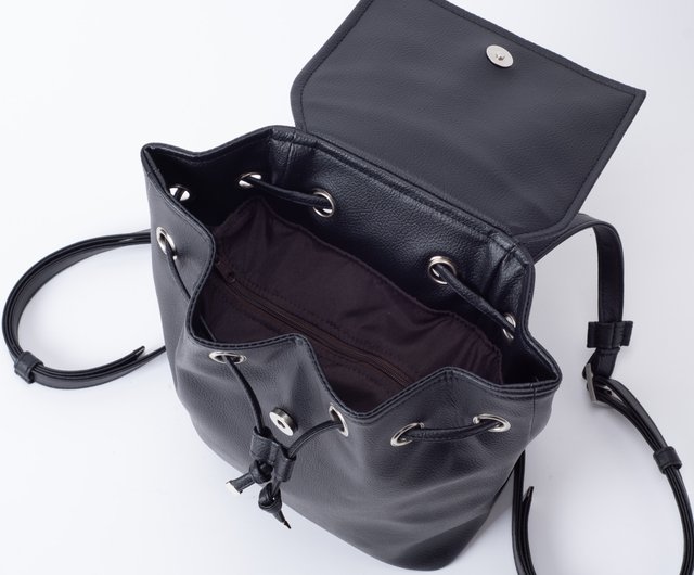 バックパック・リュック [ 4OUR B] Mini Multi Bucket Bag & CROSS BAG Black Minimalist Style Two-Purpose Backpack/Bucket Bag-Versatile