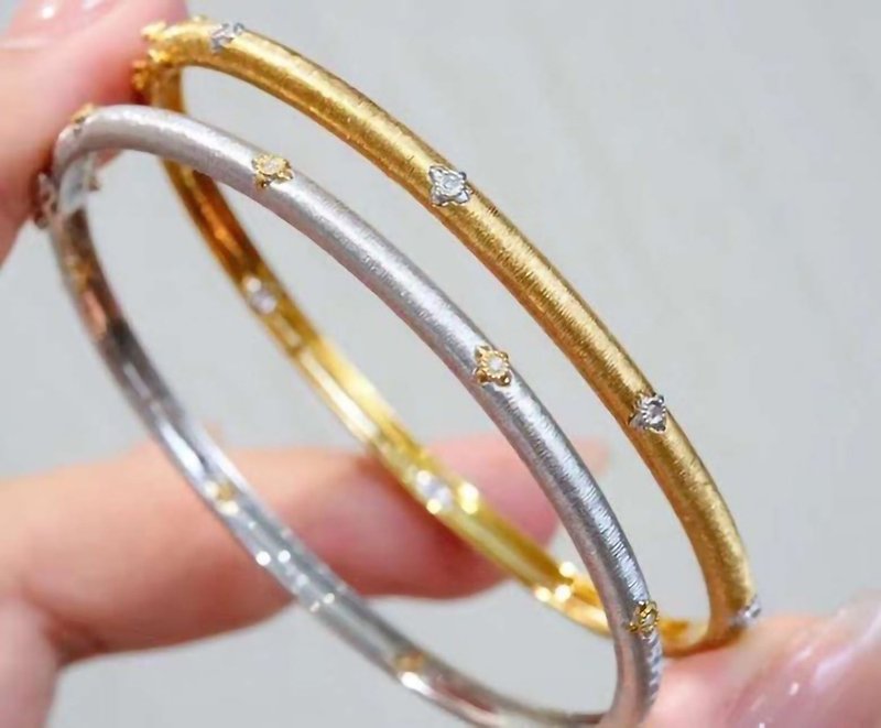 14&18K | Court Gold Filigree Diamond Bracelet - สร้อยข้อมือ - เพชร 