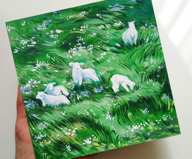 油絵トスカーナ風景 トスカーナの風景画 オリジナル油絵 田園風景 12x16インチ 天使