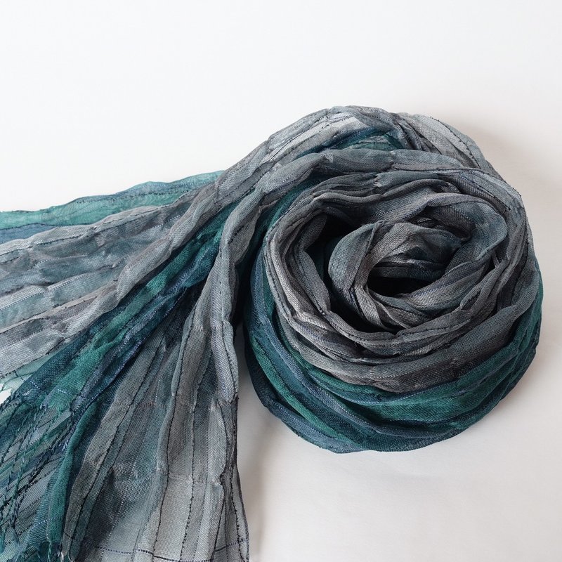 Silk Hand-woven silk stole [Awatsuki 03] - Knit Scarves & Wraps - Silk 