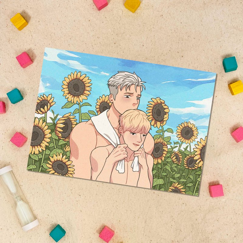 男孩插畫明信片 - 卡片/明信片 - 紙 