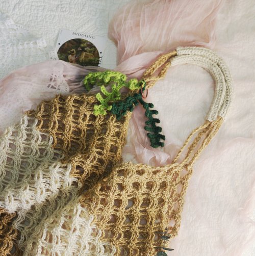Espressowithyou 【限量現貨】Handmade手工編織/黃麻繩編織網袋/麻繩包/肩揹包