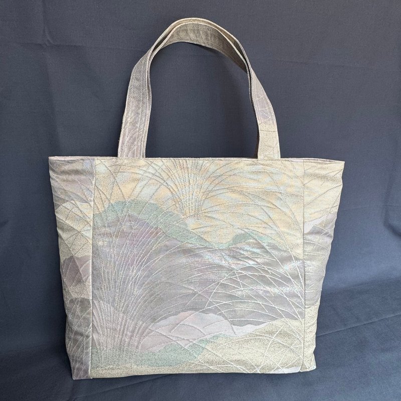 Kimono Obijime Remake Tote bag - Handbags & Totes - Silk White