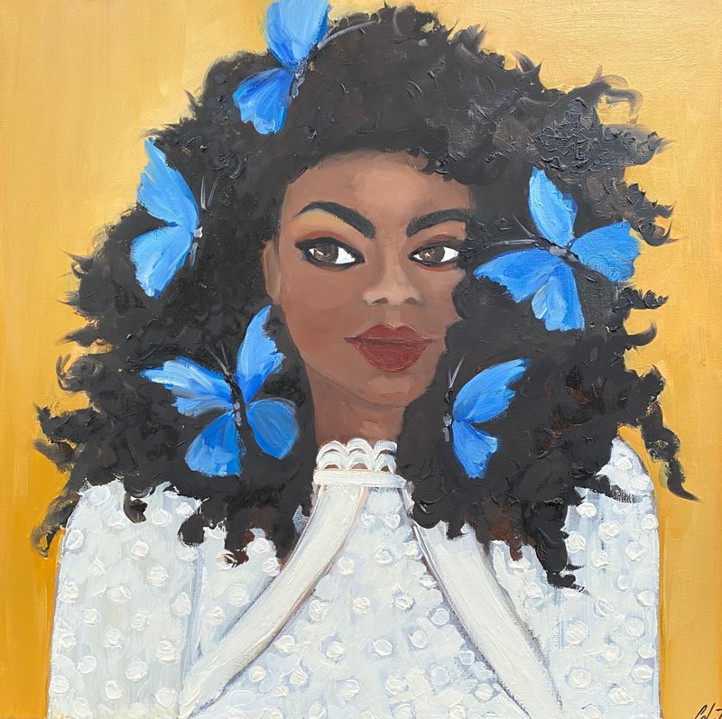 Beauty in a white dress, Oil painting, Woman portrait, Fauvism, Fashion, Art gif - ตกแต่งผนัง - วัสดุอื่นๆ ขาว