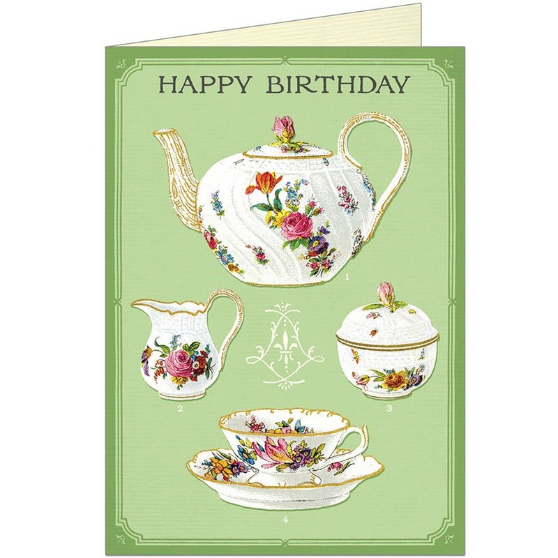 Cavallini & Co.  GREETING CARD 生日卡(大)_古典瓷器 - 卡片/明信片 - 紙 多色
