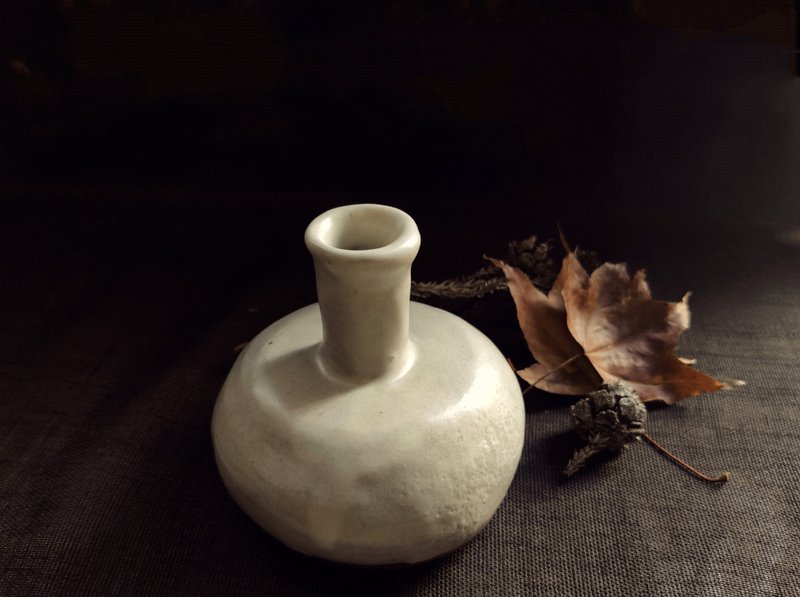 手工製作 花器 / 瓶 - 花瓶/花器 - 陶 卡其色
