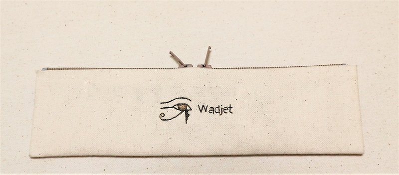 ( Valentine's Day gift pre-sale) Hand-fired double zipper pencil case (customizable pattern and text) - กล่องดินสอ/ถุงดินสอ - ผ้าฝ้าย/ผ้าลินิน ขาว