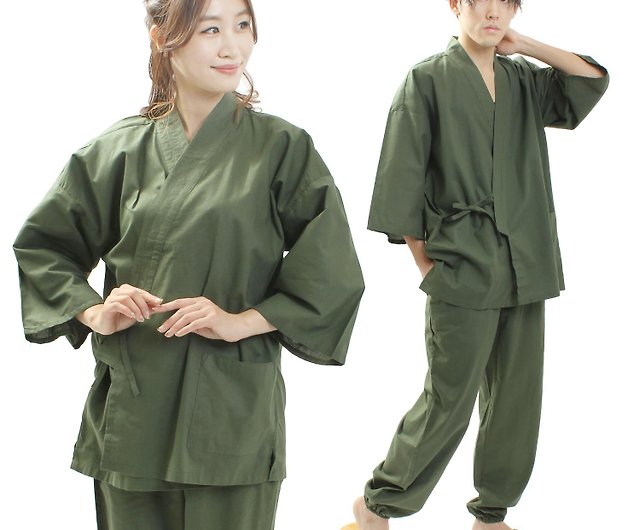 日本和服作務衣日式休閒室內服甚平睡衣男女通用成套組- 設計館