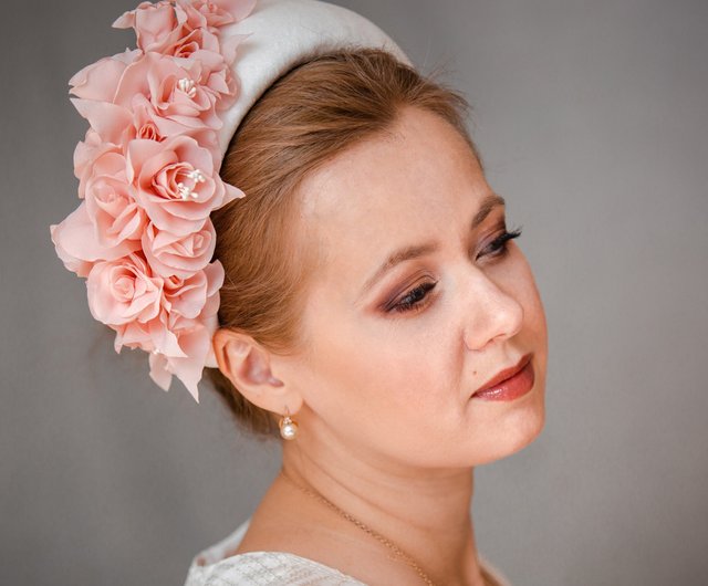 Pearl birdcage veil for bride. Bridal shower headband veil. Bachelorette  veil. - Shop TailoredMagic Headbands - Pinkoi