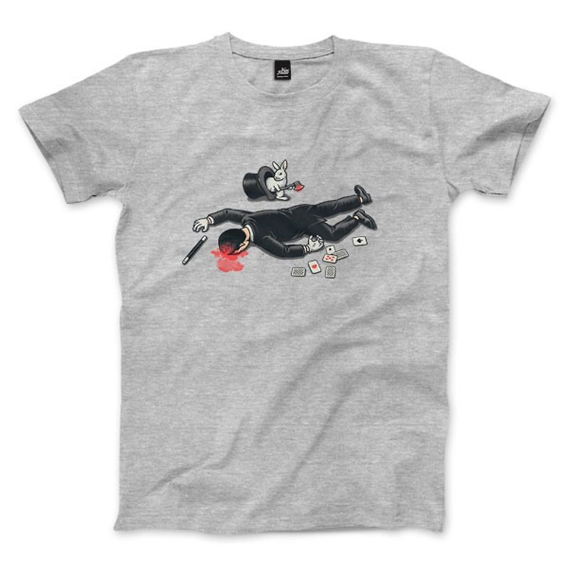 魔法の死体-グレーのリネン-ニュートラルなTシャツ - Tシャツ メンズ - コットン・麻 グレー
