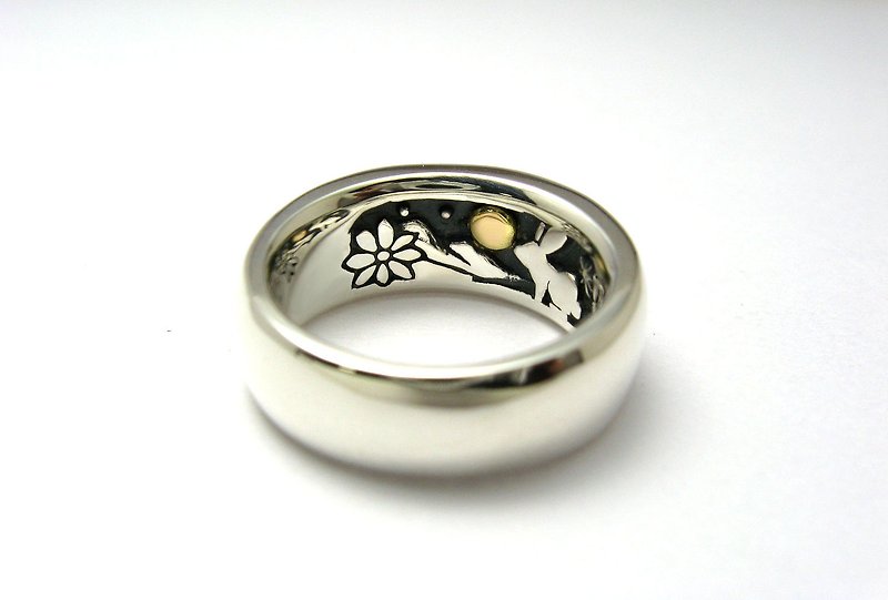 Silver Ring We were looking at the same moon -Rabbit- - General Rings - Sterling Silver Silver