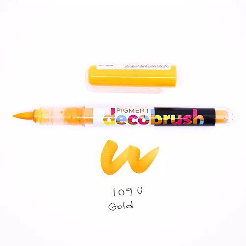 Karin Markers 藝術字彩繪筆 金黃 109U - 軟頭塑膠彩筆 DecoBrush Pigment