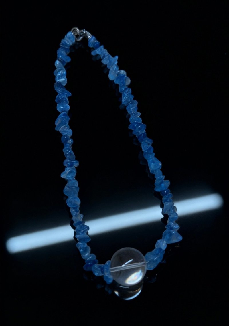 Crystal.EAA 設計款水晶項鏈 滄溟琉璃 海藍寶 白水晶 - 項鍊 - 水晶 藍色